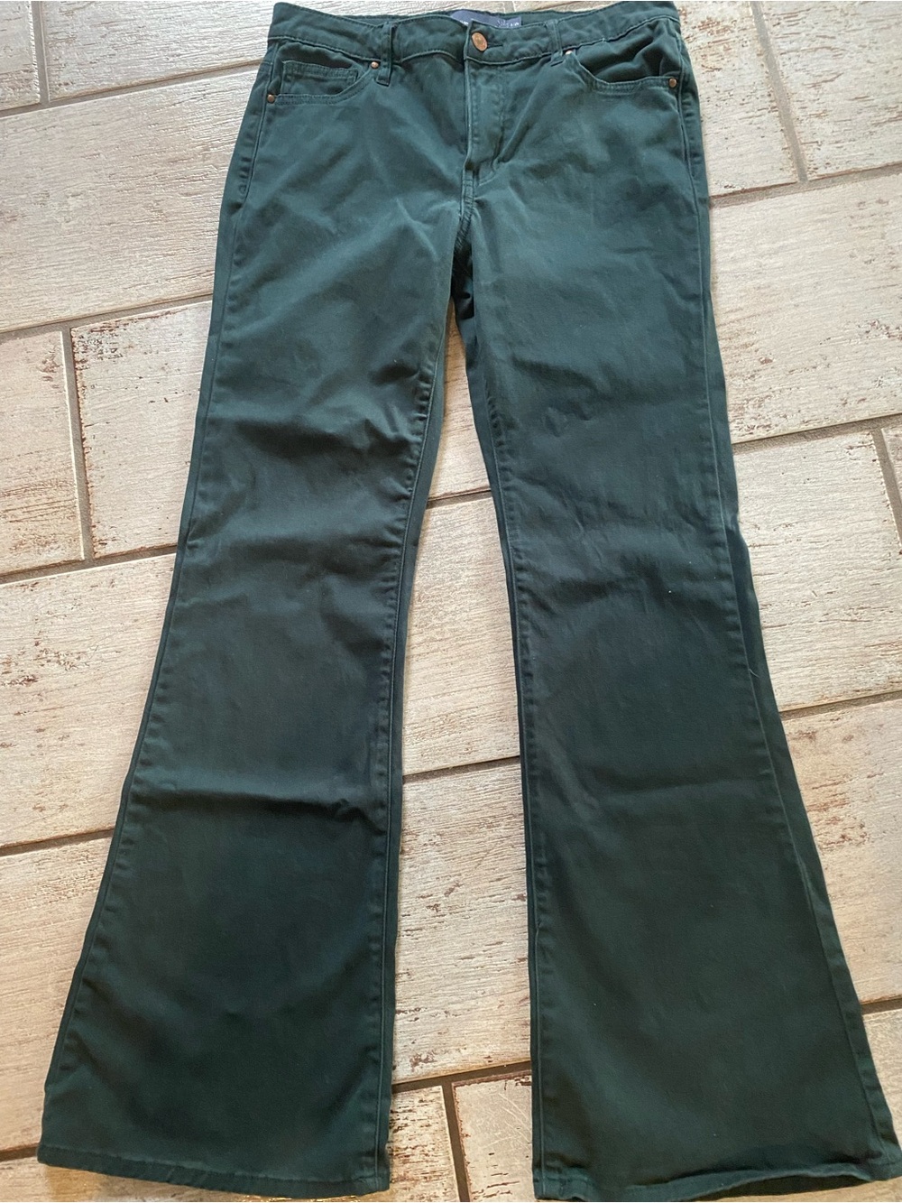 Women’s Flared Jeans in Dark Green Size 3